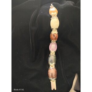 Beautiful Sterling Silver Bracelet with large Cabochon Stones. Marked 925 Mexico